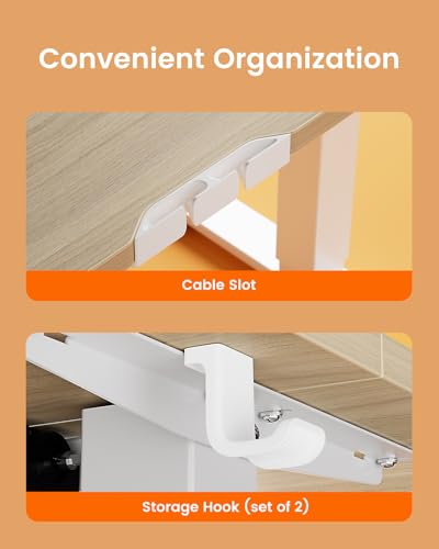ErGear Height Adjustable Electric Standing Desk, 48 x 24 Inches Sit Stand up Desk, Memory Computer Home Office Desk, Natural - color: Natural, size: 47.2 x 23.6 Inches