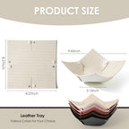 KINIVA 2 Pack PU Leather Jewelry Valet Tray for Men Women,Small Key Bowl for Entryway Table,Portable Travel Catchall Dice Tray (Bowl-White-2pcs) - style: Bowl-White-2pcs