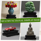 Chunful 2 Pcs Rectangle Wooden Display Stand 5.1 x 3.7 x 1.8 Inch Wood Vase Display Base Black Pedestal Stand Rectangle Vase Riser for Vases Teapot Trophy Collectibles Aquarium Lamp Home Decoration - size: 5.1 x 3.7 x 1.8 Inch