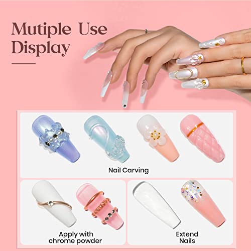 MIZHSE 3D Nail Gel Nail Art Sculpture, Non-Sticky 4 Colors Solid Builder Gel Nude Clear White Pink Hard Builder Nails UV LED Molding Gels Nail Extension for Salon Manicure Home DIY - color: 0-0-Classic Colors