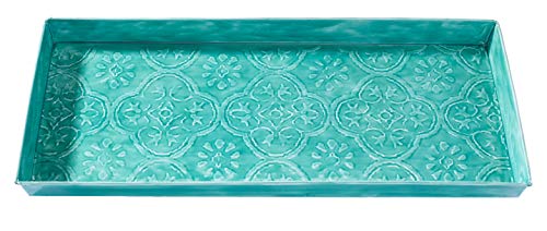 HF by LT Medallion Pattern Enamel Boot-Tray, 30 x 13 inches, Turquoise - color: Medallion Pattern, Turquoise