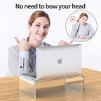 Acrylic Monitor Stand Riser Acrylic Laptop Stand Riser PC Holder Clear Computer Monitor Stand for Desk White Laptop Stand for Desk Compatible with iMac MacBook All Notebooks - style: 16''