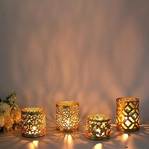 Metal Hollow Candle Holder, Decorative Mini Candlestick Holder, Tabletop Tealight Candle Stand Decoration for Wedding, Holiday, Home, Style2 - color: Style2