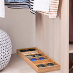Natural bamboo Glasses Eyeglass Eyewear Sun glasses Sunglasses Box Storage Case Tray Display Showcase Organizer Box - color: Log color