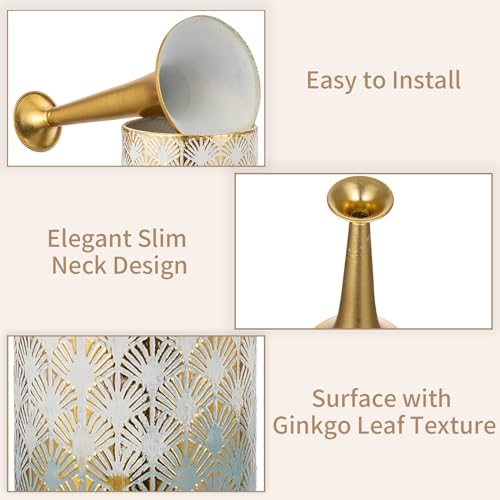 Sziqiqi Large Floor Vases Decorative Tall- 23.4/26in Set of 2 Coastal Big Vase for Home Decor Living Room Rustic Flowers Vases Metal Plant Farmhouse Vases for Pampas Grass Feathers Twigs Branches - style: Blue Floor Vases