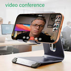 Phone Stand for Desk, Thickened Aluminum Cell Phone Stand & Phone Holder for Desk, Compatible with Tablets, iPhone, iPad, Samsung - Dark Gray - color: dark gray