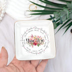Christian Bible Verse Jewelry Dish Gift for Women, Faith 4" Ceramic Jewelry Tray, Christian Inspiration Gifts - Mother's Day, Birthday, Religious Gift - Communion, Confirmation Gifts for Teen Girls - color: You Are Round