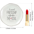 A Sweet Friendship Refreshes The Soul Ring Dish – Gifts for Women, Ceramic Jewelry Tray for Birthday, Bridesmaid, BFF, Inspirational Trinket Holder - color: A Sweet Friendship Refreshes The Soul