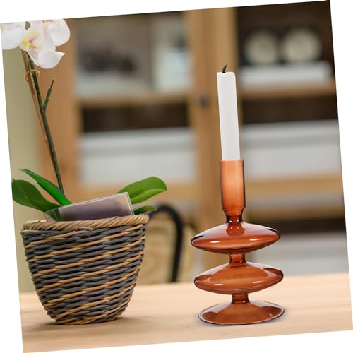 Garneck Elegant Glass Candle Holder for Pillar Candles Romantic Nordic Style Centerpiece for Dining Table Wedding Party Home Decor for Bedrooms Bars