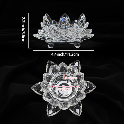 Crystal Flower Jewelry Tray, Luxury Transparent Decorative Trinket Dish for Rings, Earrings, Necklaces, Keys for Vanity Dresser Nightstand, Elegant Gift for Women Mother's Day (1, 4.4"(w) - Clear) - size: 4.4"(w) - Clear