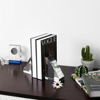 Decorative Bookends for Heavy Books, Set of 2, Modern Book Holders Stopper for Shelves, Bookshelf, Bookcase, Office Desk, Home Decor, Clear