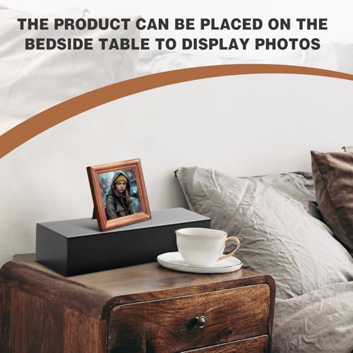 Chunful Black Acrylic Display Box Riser Trophy Base Acrylic Pedestal Stand Block Versatile Trophy Diorama Base and Storage for Photography Props Home Office Decor Showing (14" L X 4.5" W X 3" H) - size: 14" L X 4.5" W X 3" H