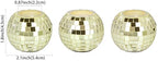 Vixdonos Round Mosaic Candlestick Holders Set of 3 Ceramic Candle Holder Bulk for Taper Candles,Gold - color: Mosaic-gold