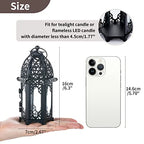 NUPTIO 6 Pcs Hanging Candle Holder Lantern Centerpiece Table/Hanging Glass Hexagon Moroccan Candle Lantern Holders, Black - color: Black, size: 6 Pcs Small Size
