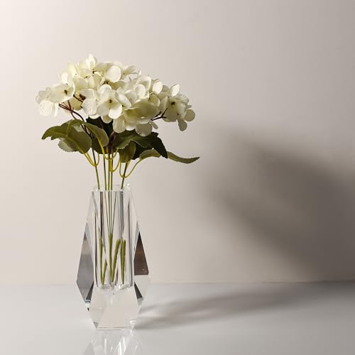 Kitcom Flower/Bud Crystal Vase Decorative Vases for Home, Wedding, Christmas, Outline Dimensions W2.4''xH6.3'', Clear with Gift Box - size: Medium
