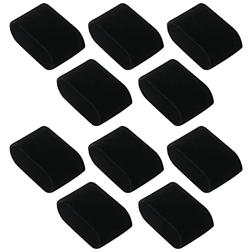 10 Pack Velvet Bracelet,Watch Pillow Jewelry Exhibition (black)