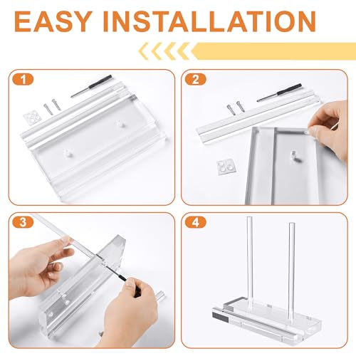 CHEPULA Heavy Acrylic Display Stand, Tabletop Art Display Clear Easel Stand for Books, Plates, Pictures, Frames