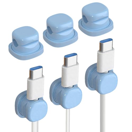 Cord Organizer Holder, 2025 New Desk Cable Management, Cable Clips Organize Phone Charging Cords Holder Organizer Neatly for Home Office Car Desk Nightstand (Blue, 3 Pack) - color: Blue, size: 3 Pack