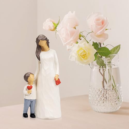 kullder Mother and Son Figurines Statues, Mom Gifts from Son, Mother of The Groom Gift, Mothers Day, Christmas, Birthday Gifts for Mom, Boy & Moms Sculptures, Memorial Gift for Loss of Child - color: Mother and Son Figurines