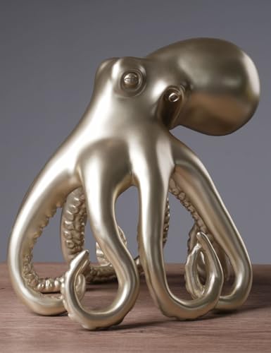 Octopus Statue Abstract Sculpture Decor Modern Gift Table Centerpiece Figurine for Home Office Living Room Polyresin 8.7 Inch