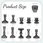 Mumufy 10 Pcs Glass Crystal Taper Candle Holders Clear Glass Candlestick Holder Fit 0.8 Inch Candles Crystal Decorative Candle Stand Centerpiece Table Wedding Dining Party (Classic,Black) - color: Black