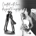 Cast Iron Gift for Anniversaries Wedding Anniversary Couple Sculpture Decorative Metal Statues Decor Metal Sculpture Art Romantic Figurines Propos Love Ornament for Couples Valentines - style: Sweet Kiss