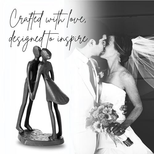 Cast Iron Gift for Anniversaries Wedding Anniversary Couple Sculpture Decorative Metal Statues Decor Metal Sculpture Art Romantic Figurines Propos Love Ornament for Couples Valentines - style: Sweet Kiss