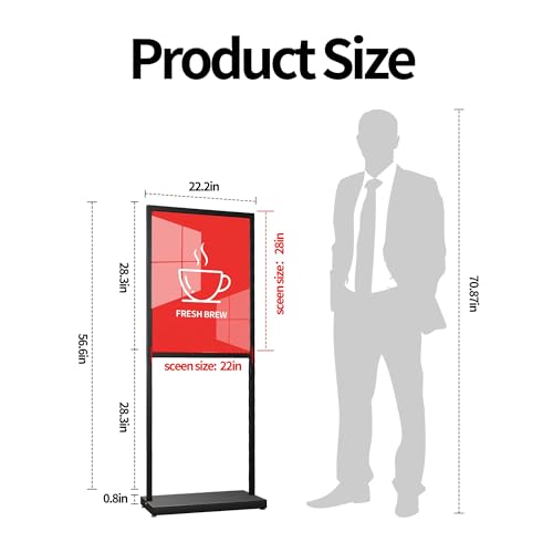 Sign Holder Floor Stand, Heavy Duty Pedestal 22×28 in Slide-In Double Sided Poster Banner Stand for Board Display (Black)