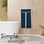 KOKOSIRI Standing Towel Rack for Bathroom Floor 2-Tier Towel Holder Free Stand with Heavy Marble Base Thicken Steady Champagne Bronze Stainless Steel THS0005-CPG - color: Champagne Bronze