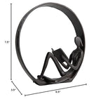 Danya B. Contemporary Encircled Male & Female Reader Cast Iron Sculpture Bookend Statues (Single Female)