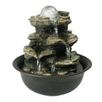 Spinning Orb Rock Cascading Tabletop Fountain, Zen Meditation Indoor Waterfall Feature with LED Light for Home Office Bedroom Relaxation - color: 8 3/10"