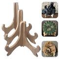 RTeng 2 Pack Wooden Display Stand for Sculptures | Plate and Stone Holder | Decorative Support Rack – Stylish Wooden Stands for Display, Plate Stands, Picture Frame Stand (5”, 6”, 7”) (7 Inch) - size: 7 Inch