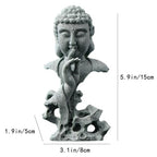 livelyfish Meditating Buddha Statue Zen Garden Statues Sandstone Thinker Buddha Sculpture Figurine for Fish Tank Aquarium Home Decorations, Gift (Fs) - size: Fs