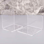 2Pcs Book Ends, Clear Acrylic Bookends, Non-Skid Bookend Supports, Book Stopper for Books/Movies/CDs/Video Games