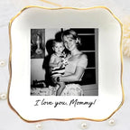 Noni Personalized Mom Photo Jewelry Dish, Custom Ceramic Trinket Tray for Grandma, Birthday Ring Dish Gift, Moms Gift from Daughter, Love You Mama Present 1 - color: Style1