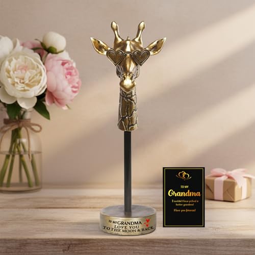 Grandma Gifts from Grandkids, Exquisite Handmade Giraffe Grandma Birthday Gifts from Granddaughter Grandson Funny Home Decor, Great Grandmother Grandparents Present for Mother's Day - style: TO MY GRANDMA