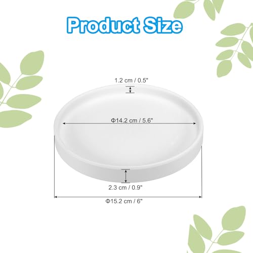 PATIKIL 6 Inch Round Ceramic Plant Saucer, Plant Saucer Tray Flower Planter Drip Tray for Indoors Outdoors Patio Balcony, White - color: White
