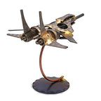 Jet Fighter Collectible Handmade Metal Art Figurine, Desk Accessories, Trophy, Boss Gift, Home Office Décor, Airplane - style: Jet Fighter