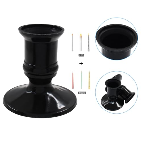 Waziaqoc 24Pcs Gold Taper Candle Holders, Plastic Candlestick Holders Decorative Pillar Candle Holder for Halloween Christmas Wedding Anniversary Dinner Party Table Centerpiece - color: Black