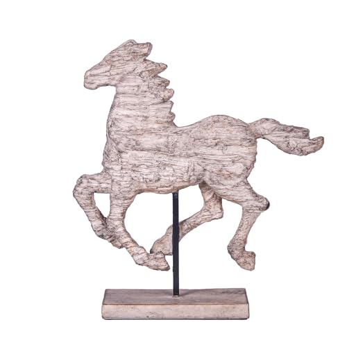 Dynamic Running Horse Resin Sculpture | 14.57 inch Handmade Resin Art Statue for Modern Home Decoration