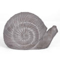 Modern Small Ribbed Grass Snail Figurine, Unique Cement Figurines, Handcrafted Decorative Washed Concrete Finish White Sculpture for Home, Garden, Office: 9.25"x5.25"x5.75"H - size: 9.25"x5.25"x5.75"H