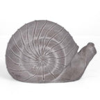 Modern Small Ribbed Grass Snail Figurine, Unique Cement Figurines, Handcrafted Decorative Washed Concrete Finish White Sculpture for Home, Garden, Office: 9.25"x5.25"x5.75"H - size: 9.25"x5.25"x5.75"H