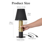 Black and Gold Table Lamp, small table lamp for bedroom, Modern Mini Nightstand Lamp with Fabric Shade, Cute Desk Lamp for Small Spaces for Kitchen Counter, Bookshelf, Living Room, Kids Dorm