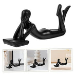 Abstract Resin Thinker Statue Modern Minimalist Home Decor for Living Room and Office Creative Desktop Decoration Sculpture for Book Lovers
