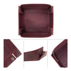 Hide & Drink, Leather Catchall Change Keys Coins Jewels Box Tray Big Storage, Handmade Includes 101 Year Warranty :: Sangria - color: Sangria