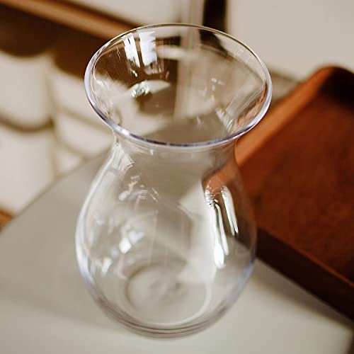 DARENYI Clear Flower Vase, 4.5" Dia 9" H Crystal Transparent Glass Vase Modern Decorative Vase for Flowers, Glass Flower Posy Holder for Home Office Centerpiece Decor - size: 4.5" Dia 9" H