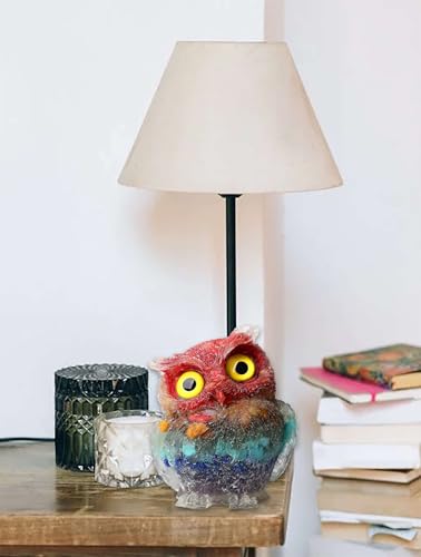 LAIDANLA 2.4" 7 Chakra Owl Figurine Natural Healing Crystal Cute Owl Animal Statue Pocket Sculpture Reiki Spiritual Energy Gemstone Home Office Room Desk Decor Gifts - color: J-7 Chakra