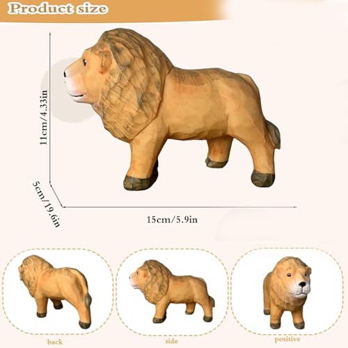 Lion Statue Decor Wild Life Resin Lion Figurine for DIY Fairy Garden Moss Landscape Crafts Party Decor, Great Gifts, Wildlife Animal Collection, Cake Topper, African Animal Sculptures Decor - color: Lion