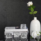 Kitcom Crystal Tea Light Candle Holders Pack of 4 for Tabletop Home Decor W1.97'' X H1.77'', Comes with Gift Box