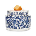 NAFANG Blue & White Porcelain Pattern Wax Melt Warmer,Ceramic 3-in-1 Electric Candle Wax Warmer for Scented Wax Melter Oil Burner for Home Office Bedroom Gift & Decor (with KD Iron Shelf)